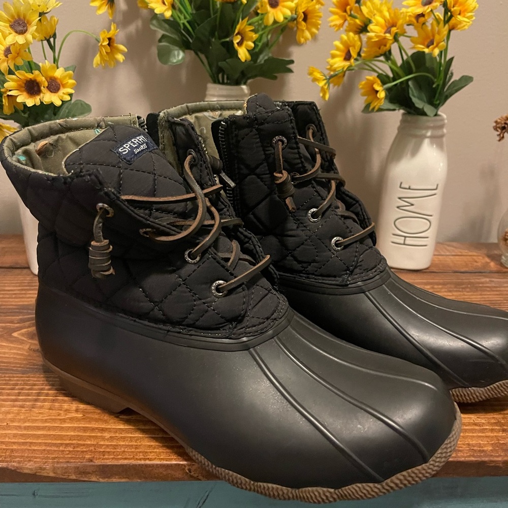 Black Sperry Duck Boots